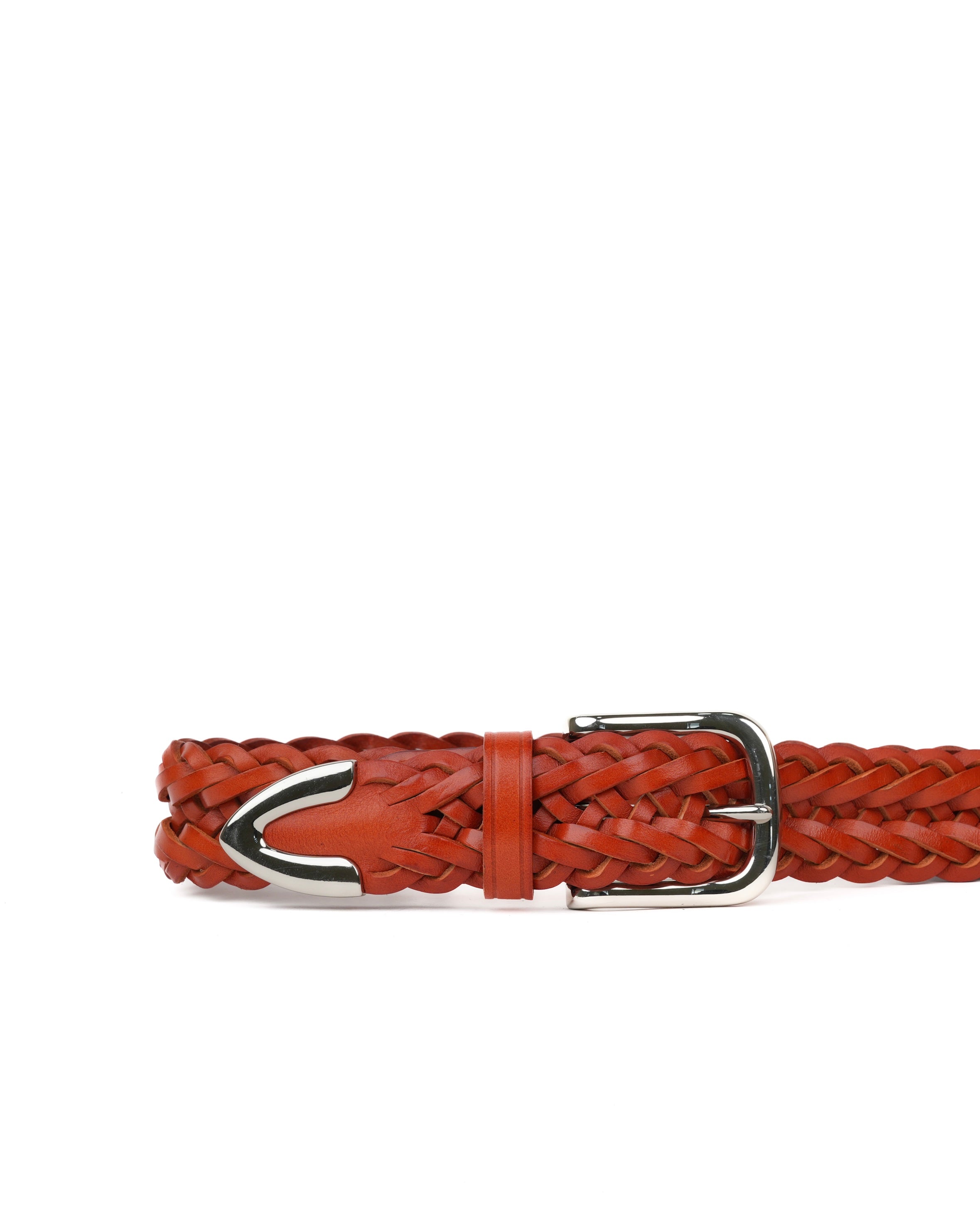 Cintura in pelle intrecciata fatta a mano in cammello – Shalapi Italia