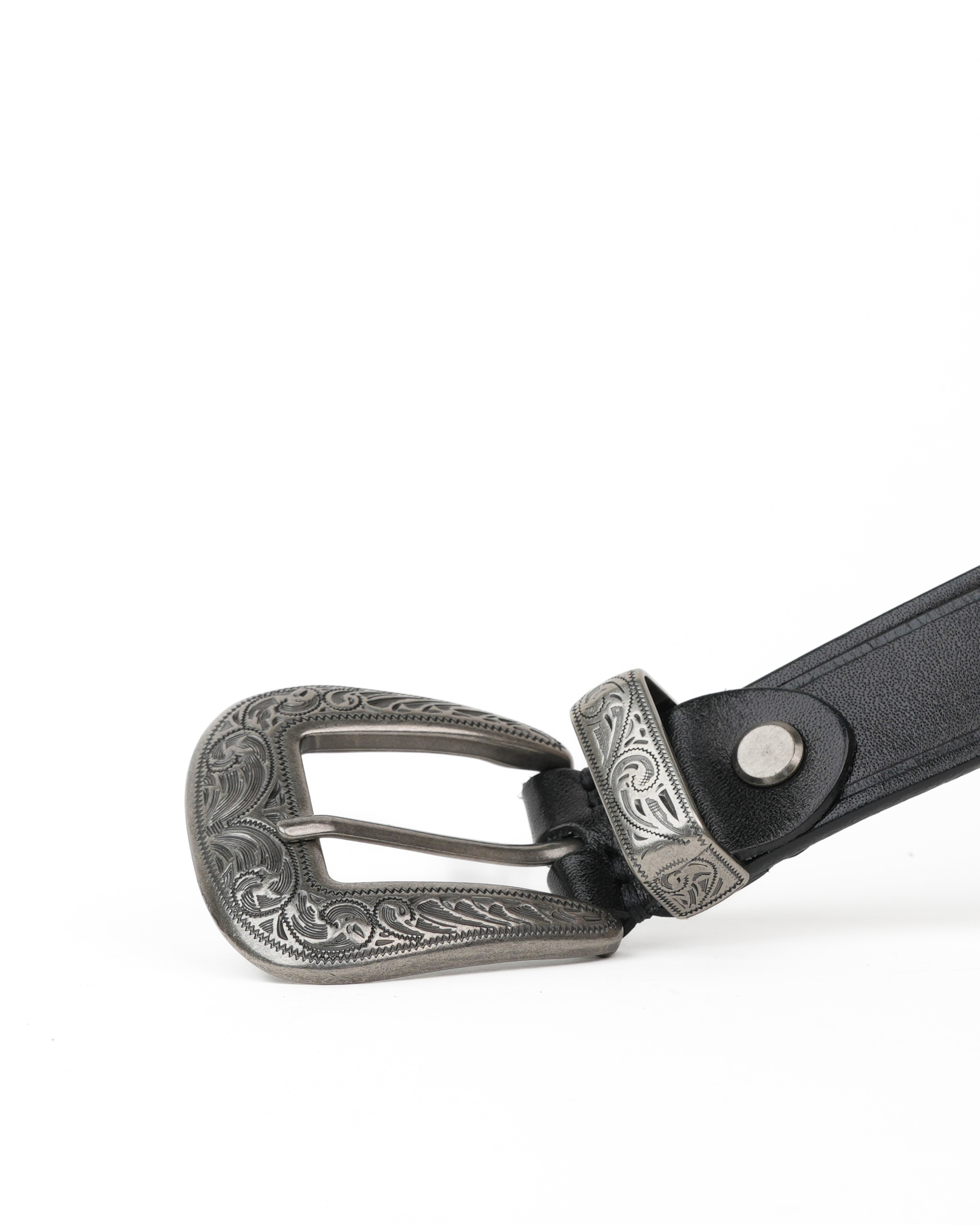 SHALAPI Cinture in vera pelle nera