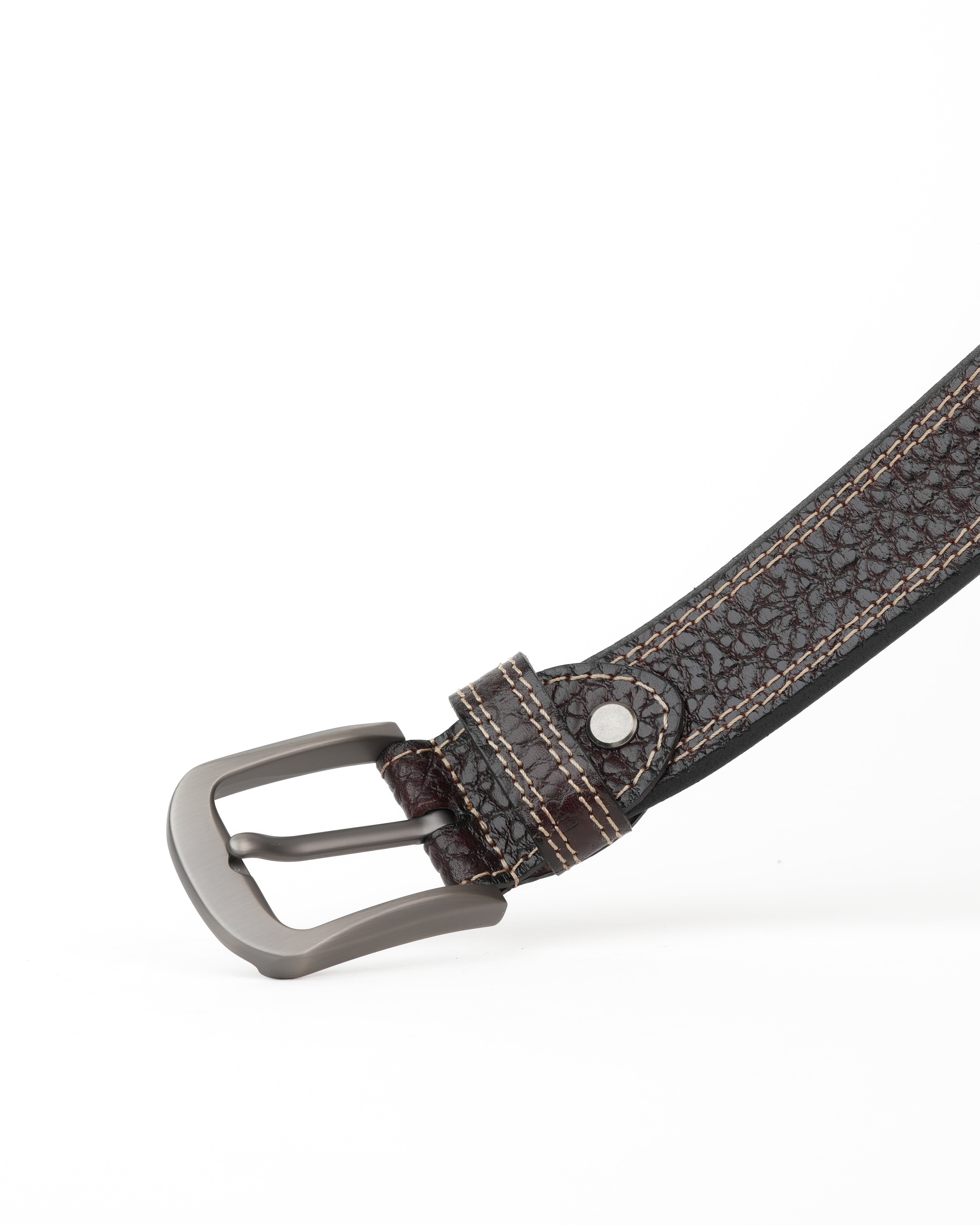 SHALAPI Cinture in vera pelle per jeans in nero