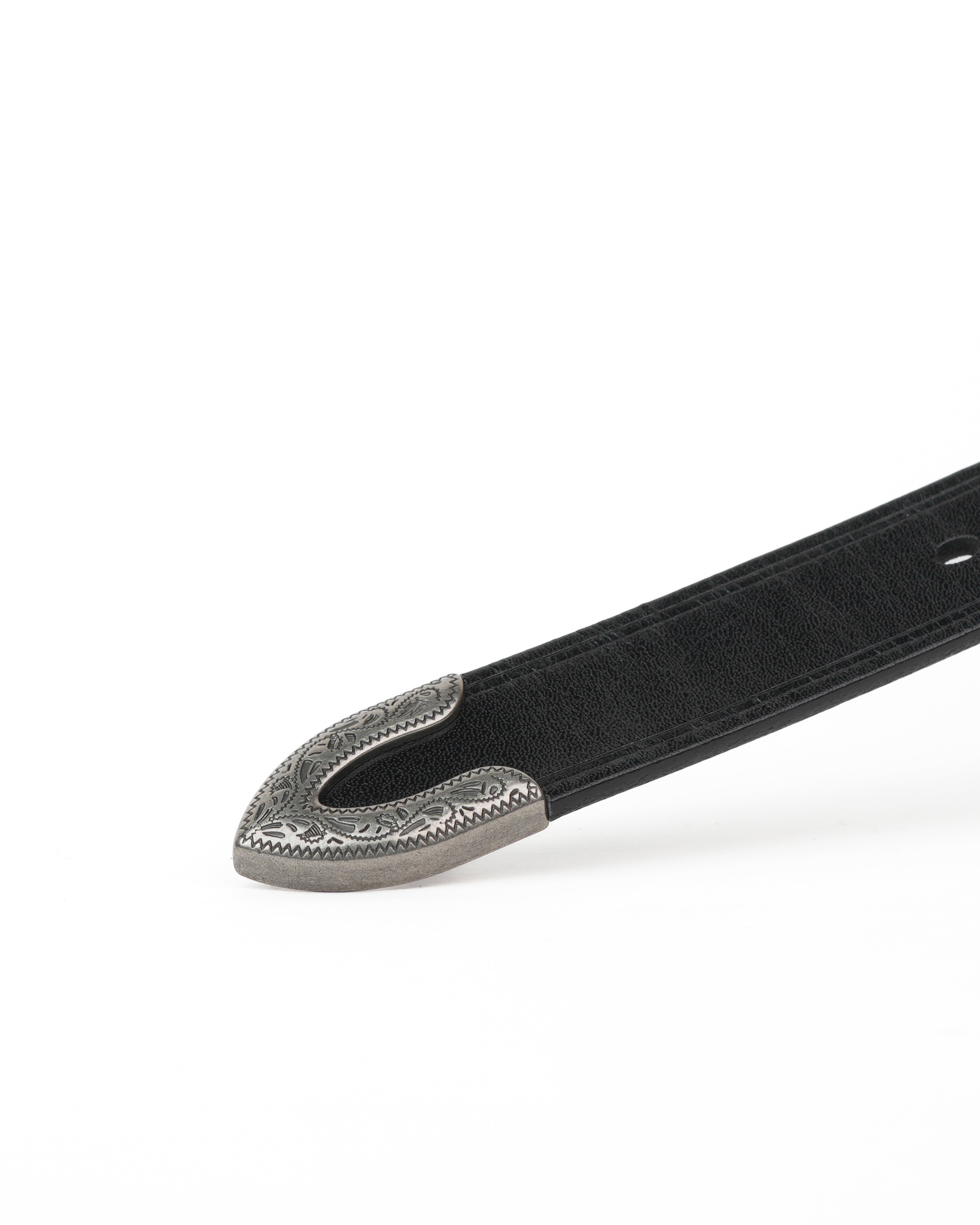 SHALAPI Cinture in vera pelle nera