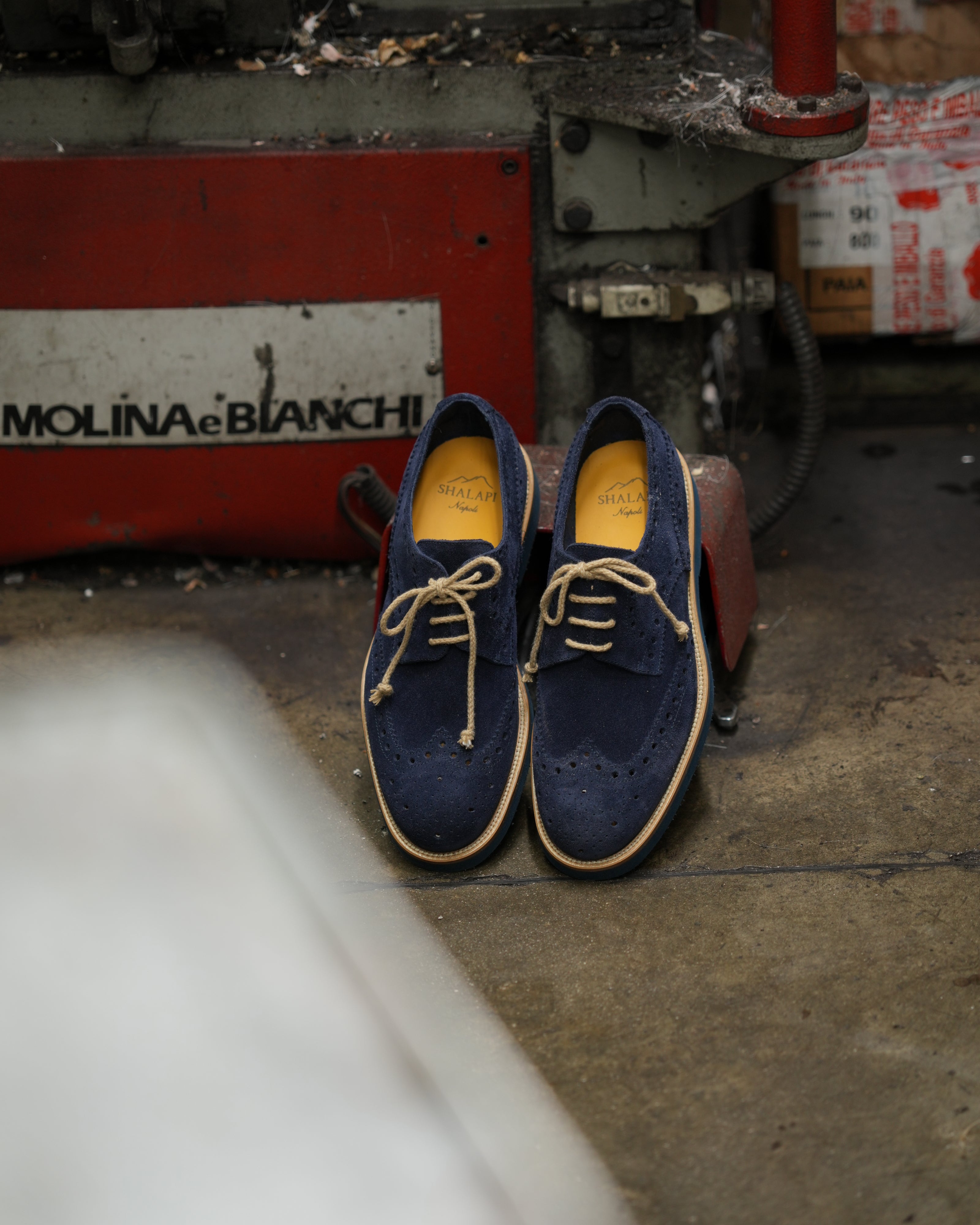 Ponente – Brogue Oxford de ante azul